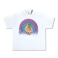 White bunny rainbow Urban Heavy Tee - Artiststas