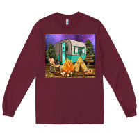 Burgundy camping Long Sleeve Tee - RanaPortraitStore