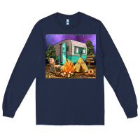 Navy camping Long Sleeve Tee - RanaPortraitStore