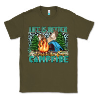 Army Green life is better around the campfire Classic Tee - Zillion Design Studio