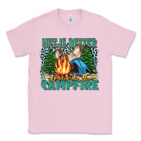 Bubblegum Pink life is better around the campfire Classic Tee - Zillion Design Studio