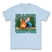 Dusty Blue life is better around the campfire Classic Tee - Zillion Design Studio