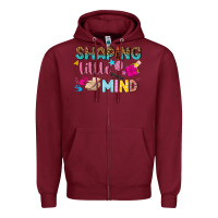 Burgundy shaping little mind Zipper Hoodie - texasbilliewilder
