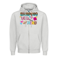Dove Grey shaping little mind Zipper Hoodie - texasbilliewilder