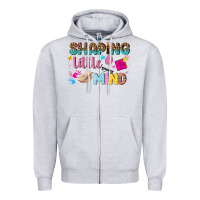 Heather Grey shaping little mind Zipper Hoodie - texasbilliewilder