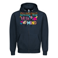 Navy shaping little mind Zipper Hoodie - texasbilliewilder