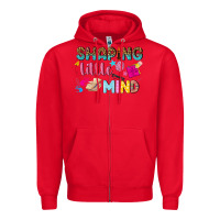 Red shaping little mind Zipper Hoodie - texasbilliewilder
