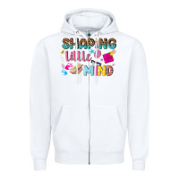 White shaping little mind Zipper Hoodie - texasbilliewilder