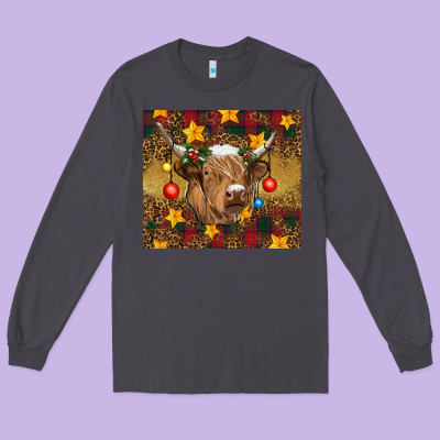 Long Sleeve Tee Christmas cow