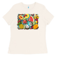 Bone summer fruits background Ladies Tee - BarkalooDesign
