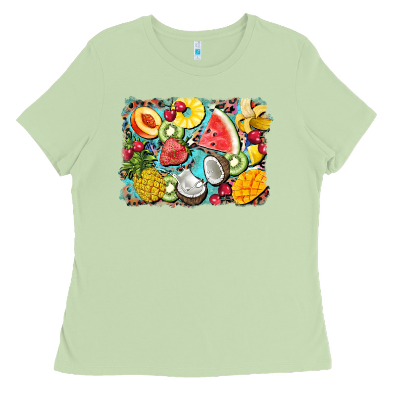 Summer Fruits Background Ladies Tee by BarkalooDesign | Teevron