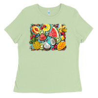 Matcha summer fruits background Ladies Tee - BarkalooDesign