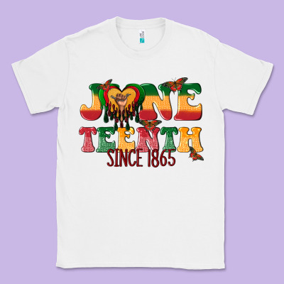Classic Tee juneteenth since 1865 with heart
