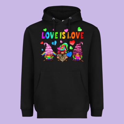 Lgbtq Love Is Love Gnomes Heavyweight Hoodie Designed By Hra Design Shop