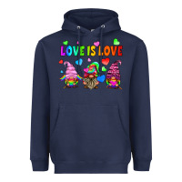 Navy lgbtq love is love gnomes Heavyweight Hoodie - HRA Design Shop