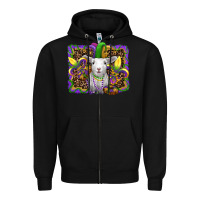 Black mardi gras baby sheep king cake fleur de lis Zipper Hoodie - RanaPortraitStore