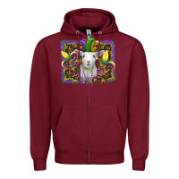 Burgundy mardi gras baby sheep king cake fleur de lis Zipper Hoodie - RanaPortraitStore