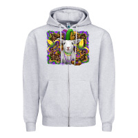 Heather Grey mardi gras baby sheep king cake fleur de lis Zipper Hoodie - RanaPortraitStore