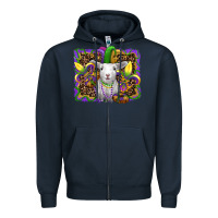 Navy mardi gras baby sheep king cake fleur de lis Zipper Hoodie - RanaPortraitStore