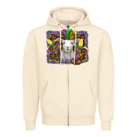 Sandshell mardi gras baby sheep king cake fleur de lis Zipper Hoodie - RanaPortraitStore