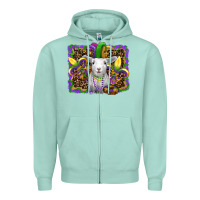 Seafoam mardi gras baby sheep king cake fleur de lis Zipper Hoodie - RanaPortraitStore
