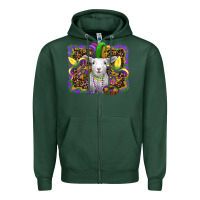 Sports Green mardi gras baby sheep king cake fleur de lis Zipper Hoodie - RanaPortraitStore