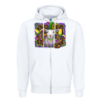 Mardi Gras Baby Sheep King Cake Fleur De Lis Zipper Hoodie | Teevron