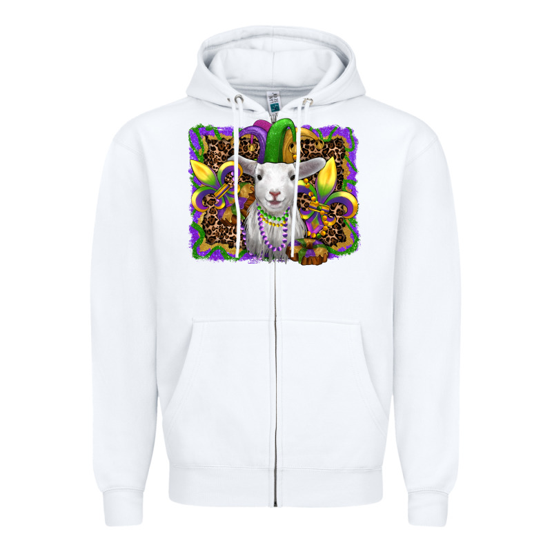 Mardi Gras Baby Sheep King Cake Fleur De Lis Zipper Hoodie by RanaPortraitStore | Teevron