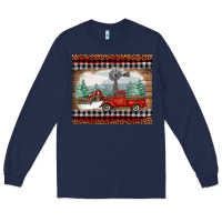Navy christmas farm and truck Long Sleeve Tee - RanaPortraitStore