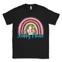 Black happy easter rainbow bunny Classic Tee - RanaPortraitStore