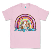 Bubblegum Pink happy easter rainbow bunny Classic Tee - RanaPortraitStore