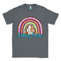 Charcoal Heather happy easter rainbow bunny Classic Tee - RanaPortraitStore
