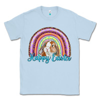 Dusty Blue happy easter rainbow bunny Classic Tee - RanaPortraitStore