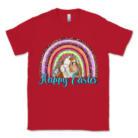 Red happy easter rainbow bunny Classic Tee - RanaPortraitStore