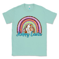 Seafoam happy easter rainbow bunny Classic Tee - RanaPortraitStore