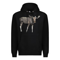 Black Moose Buck Deer Premium Hoodie - LillyAllenDesigns