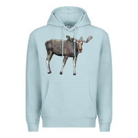 Blue Mist Moose Buck Deer Premium Hoodie - LillyAllenDesigns