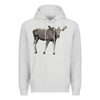 Dove Grey Moose Buck Deer Premium Hoodie - LillyAllenDesigns