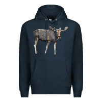 Navy Moose Buck Deer Premium Hoodie - LillyAllenDesigns