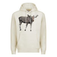 Oatmeal Heather Moose Buck Deer Premium Hoodie - LillyAllenDesigns