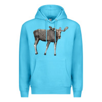 Ocean Blue Moose Buck Deer Premium Hoodie - LillyAllenDesigns