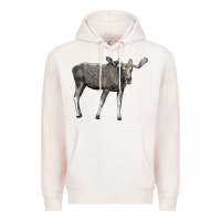 Pale Pink Moose Buck Deer Premium Hoodie - LillyAllenDesigns