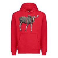 Red Moose Buck Deer Premium Hoodie - LillyAllenDesigns