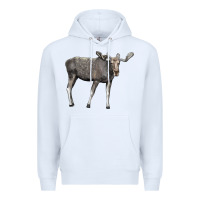 White Moose Buck Deer Premium Hoodie - LillyAllenDesigns