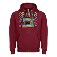 Burgundy sewing life Zipper Hoodie - Zillion Design Studio