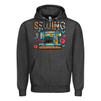 Charcoal Heather sewing life Zipper Hoodie - Zillion Design Studio