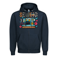 Navy sewing life Zipper Hoodie - Zillion Design Studio