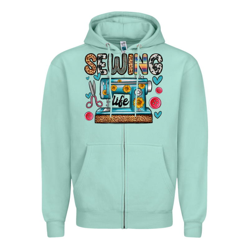 Sewing Life Zipper Hoodie by Zillion Design Studio | Teevron