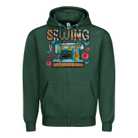 Sports Green sewing life Zipper Hoodie - Zillion Design Studio