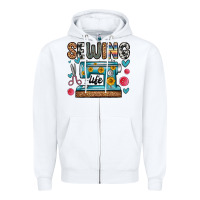 White sewing life Zipper Hoodie - Zillion Design Studio